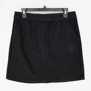 Warehouse Skirt Womens 8 US Black Cotton Denim Knee Length A Line Pockets New